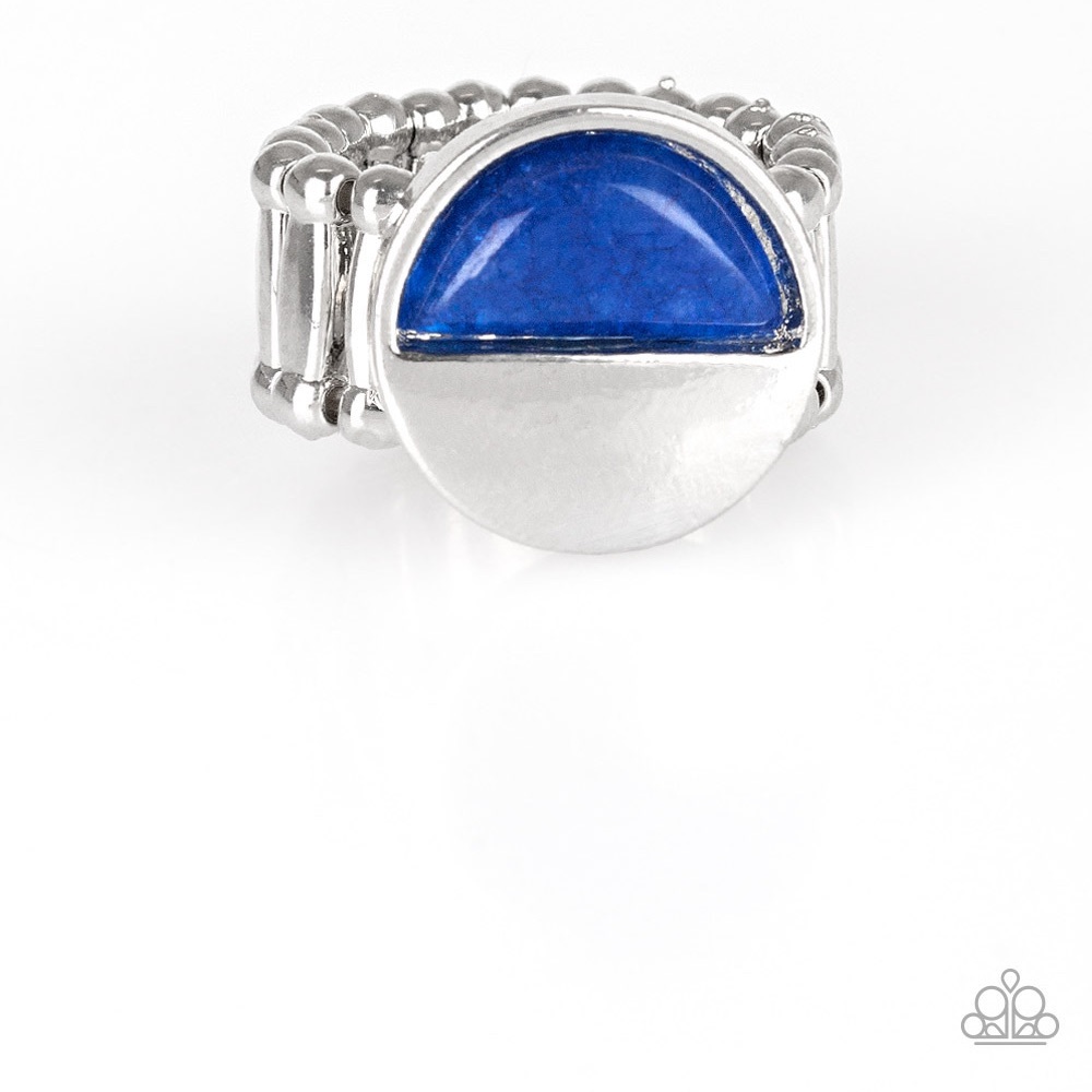 Half silver/ blue ring paparazzi